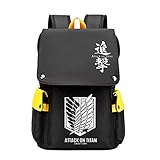 WANHONGYUE Attack on Titan AOT Anime Cosplay Unisex 15,6 Zoll Laptop Backpack Schultasche Rucksack für Reisen/College/Arbeit Gelb / 2