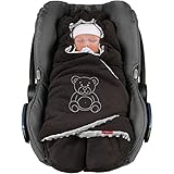 ByBoom Baby Winter-Einschlagdecke'Das Original mit dem Bären', Universal für Babyschale, Autositz, z.B. für Maxi-Cosi, Römer, für Kinderwagen, Buggy oder Babyb