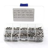 340 Stück M3 304 Edelstahl Kreuzschlitz Senkkopf Flachkopfschrauben Sechskantmuttern S