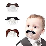 Lesgos Schnurrbart-Schnuller, 3 Stück, süßer Gentleman Schnurrbart für Baby, Neugeborene, Schnuller, Geschenk, BPA-frei, latexfrei, hergestellt mit Silik