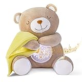 APUNOL Einschlafhilfe Babys Musik und Licht, Babys Nachtlicht Projektor Wiederaufladbar kinder Babyparty Geschenk Mädchen und Junge Spielzeug Teddy mit Weißes Rauschen, Weinen Erkennungs S