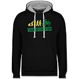 Landwirt Geschenk Bauer - Traktor Evolution - M - Schwarz/Grau meliert - Bauer Geschenk - JH003 - Hoodie zweifarbig und Kapuzenpullover für Herren und D