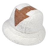 Fischerhut Hut Winter warm Fishing Caps Pfeilsymbol Printed Bucket Hat Männer Frauen Flut Flat Top Hats -White-One S