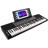 AKLOT Tastatur 61 Schlüssel-Digital-Piano Keyboard Klaviertastatur mit Notenständer Lautsprecher für Erw