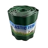 LTXDJ Rasenkante, 9m x 20cm Rasenkanten Rolle mit flexiblem Rand Grüne Gartenzaunwand, DIY Outdoor Grass Border Barrier Strip für alle Gartenideen in Hinterhof, Terrasse, Bürgersteig