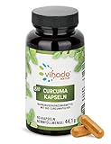 Vihado Natur Bio Curcuma Kapseln – Superfood Kapseln mit natürlichem Curcumin – Nahrungsergänzungsmittel mit hochdosierter Bio Curcuma Wurzel – 60 Kap