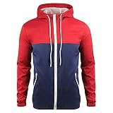 Herren-Shirt, Jacke, Hoodie, leichte Windjacke, Winterjacke, wasserabweisend, Reißverschluss, Sweatshirts, Fitness, Training, Laufen, Rot1, M