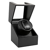 Kalawen Automatische Uhrenbeweger für Single Uhren Watch Winder Uhrengehäuse mit leisem Wechselstromadapter oder batteriebetrieben Uhrenbeweger fur Automatikuhren Schw