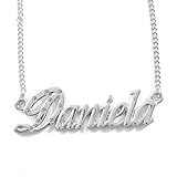 KL Daniela Namenskette 18 Karat Weißgold Plattiert Personalisiert Damen Halskette Mit Namen Fashion Schmuck Geschenk Fur Freundin Mutter Schw