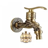 Veeology Retro Kupfer Waschmaschine Wasserhahn, Gartenbadewanne im Freien, Raffiniertes Kupferguss und langlebig,Messing
