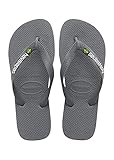 Havaianas Unisex Baby Brasil Logo Flipflop, Steel Grey/Steel Grey, 23/24