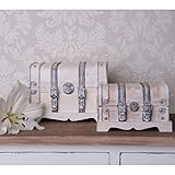 Schatzkiste Holz Weiß 2er Set Geschenk Schatztruhe Piratenkiste Holzkiste mit Deckel Truhe Holzbox Hochzeit Kiste Kinder Aufbewahrungsbox Treasure Box Treasure Chest Holztruhe Klein Antik Dek
