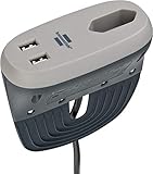 brennenstuhl estilo Sofa-Steckdose mit USB-Ladefunktion (Möbel-Steckdose mit 1x Euro-Steckdose und 2x USB-Charger, Steckdosenleiste mit Halteschiene) anthrazit/g