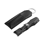 YUECI Edelstahl Nagelknipser Spritzwassergeschützt Große Öffnung Dicke Harte Graue Zehennägel Große Nagelknipser Selbstsichernde Nagelknipser mit Lederetui,Tragbare ultrascharfe Nagelknip