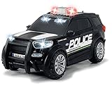 Dickie Toys – Ford Interceptor Polizeiauto XL – 25 cm großer Polizei-SUV, Maßstab 1:18, mit Freilauf, Blaulicht und Sirene, für Kinder ab 3 J