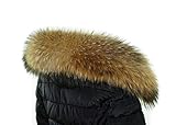 Unbekannt XXL Pelzkragen Finnraccoon Kapuzen Kragen Pelzstreifen Echt Pelz Echtfell Stoffstreifen zum befestigen, 77-80cm lang 16-17cm b