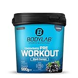 Bodylab24 Concentrated Pre-Workout Booster Schwarze Johannisbeere 500g, Energy-Booster mit Kreatin, Beta-Alanin, Arginin, Niacin und Koffein im optimalen Verhältnis für mehr Power im Training