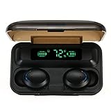 dheik TWS. Bluetooth 5.0 Kopfhörer Smart Touch Power Bank Mini-Ohrhörer IPX7. Wasserdichter Kopfhörer mit Mikrofon Lautsprecher (Color : Black)