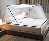 Tomwell Faltbare Mückennetz Moskitonetz Bett Tragbares Reise Moskitonetz Baby Insektenschutz Fliegennetz Betthimmel für Schlafzimmer Outdoor Camping (L*W*H 190x100x80cm, Dunkelblau)