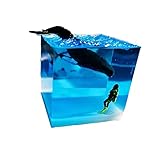 GH-YS Marine Tier Statue Figuren Wal und Taucher Skulptur Statuette Cafe Wohnkultur Schlafzimmer Studie Dekoration Ornament Briefbeschwerer Kreative Harz Handwerk Geschenk Kunstsammlung