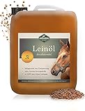 Martenbrown® Premium Leinöl für Pferde, Hunde und andere Tiere | im XXL-Kanister [3 Liter] | kaltgepresst und 100% rein und natürlich | Nahrungsergänzung für T