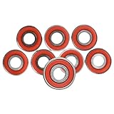 High-Speed-Kugellager 10Pcs ABEC 608 11 Kein Geräusch Ölgeschmierte Anacanthobatidae Roller Skate Radgeschwindigkeits Inline Lager Skateboards Longboard Bearing Für Skateboard (Color : Red)