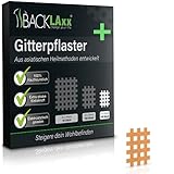 BACKLAxx® Gittertape - 180 Stück Premium-Qualität Gitterpflaster Set in Größe Typ c - GRATIS umfangreiches eBook mit 60 Anwendungsbeisp