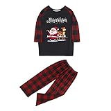 Schlafanzug Kinder Damen Herren Lang Mädchen Kinder Weihnachts Pyjama Familie Weihnachten Schlafanzüge Set Pyjamas Outfit Nachthemd Nachtwäsche Schlafshirt Hausanzug