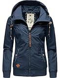 Ragwear Damen Übergangs-Jacke Regenjacke mit Abnehmbarer Kapuze Jotty Indigo21 Gr. S