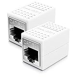 deleyCON 2x CAT6a Kupplung Verbinder Netzwerkkabel Patchkabel Ethernet Kabel Adapter Modular Geschirmt 2x RJ45 Buchse 10Gbit/s DSL LAN RJ45 Weiß