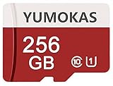 YUMOKAS 256 GB Micro SD Karte Klasse 10 Micro SDXC Karte TF Karte C10 Micro Flash Speicherkarte mit kostenlosem SD-Adapter für Android Smartphone/Bluetooth Lautsprecher/Tablet/Drohne (256 GB)