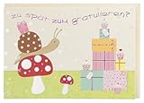 Geburtstagskarte Nachträglich Niedliche Schnecke A6