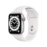 Apple Watch Series 6 (GPS + Cellular, 40 mm) Aluminiumgehäuse Silber, Sportarmband Weiß