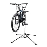 FISCHER 50468 Fahrradmontageständer Premium | Reparaturständer | bis 35 kg Tragkraft | 4-beiniger Stativfuß | klappbar und höhenverstellbar | stabil mit festem S