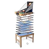 Mendler Tischkicker HWC-J16, Tischfußball Billard Hockey 20in1 Multiplayer Spieletisch, MDF 174x107x60cm - Eiche-Optik