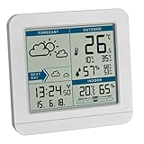 TFA Dostmann SKY Funk-Wetterstation, 35.1152.02,Wetterstation Funk mit Außensensor, Wettervorhersage, Funkuhr, innen und auß