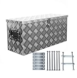 Truckbox D075 + inkl. Montagesatz MON2014 Deichselbox, Werkzeugbox, Alu Riffelblech, Transportbox, Alu Transportkiste, Anhängerkiste - ca. 71 L