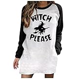 LianMengMVP Oberteile Top Damen Slim fit Rundhals Halloween Kleid Kürbis Skeleton Sweatshirts Herbst Lange Ärmel Mode Shirts Elegant Pullover Oberteile Blusen Casual Sport S