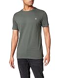 Marc O'Polo Herren 51068 Herren T Shirt mit kleinem Logo Print bequemes Oberteil aus Bio Baumwolle legeres Kurzarmshirt f , Grün (Mangrove 451), L EU