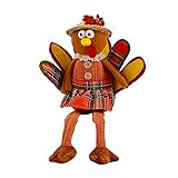 Plcnn Truthahn-Puppe, Thanksgiving, Truthahn-Dekorationen, 25,4 cm, handgefertigte Tisch-Putthahn-Puppe mit baumelnden Beinen für Herbst Ernte, Erntedankfest, Heimdek