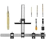 Locher Locator Bohrführung, Luckits Cabinet Hardware Jig mit Körner, Bithalter, Spiralbohrer, Magnetischer Schraubendreher, Bohrhilfe Bohrführungshülse Handle Punch Locator für Möbelg