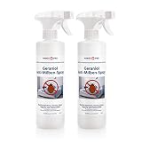 HANSE PRO Geraniol Anti-Milben-Spray, 2 x 500 ml I Hausstaub-Milben-Spray I Milbenschutz I Anti-Milben-Mittel gegen Bettwanzen & Milben I Hausstaubmilben-Allergie I Milben-Bekämpfung