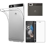 ebestStar - kompatibel mit Huawei P8 Lite Hülle Handyhülle [Ultra Dünn], Durchsichtige Klar Flex Silikon Schutzhülle, Transparent + Panzerglas Schutzfolie [P8 Lite: 143 x 70.6 x 7.7mm, 5.0'']