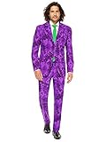 OppoSuits Konzessioniert Superheld Halloween Anzüge für Herren - Komplettes Set: Jackett, Hose und Krawatte,violett ,54