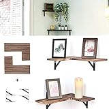 Eck-Wandregale, rustikale Holz-Eckregale, 2er-Set, schwebende Eckregale, Display, L-förmige Aufbewahrung, Organizer, Displays für Zuhause, Wohnzimmer, Badezimmer, Schlafzimmer, Bü