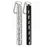 Liseng Metall Pillendose Organizer, 7 Tage Pillen Organizer, Wasserdichter Notfall Schlüssel Anhhnger Pillen Halter Medizin Etui 2 Stück