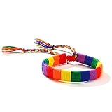 Catelves Gay Pride Armband, LGBT Regenbogen Armband, Sechsfarbiges Armband aus geflochtenem Draht, Homosexuell Pride Armband, Zubehör geeignet für LGBT-Paraden, Festivals, Partys und Feiern (1cm)
