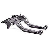 Bremshebel Klappbar, Kawasaki ninja 650R, ER-6N (2009-2016), VERSYS 650 (2009-2014) Kupplungshebel Skalierbar CNC Motorrad Hebel Grau Schw