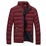 Bekleidung Herren Leichte Jacke übergangsjacke Stehkragen Steppjacke Winter Warm Gefüttert Baumwolle Mantel für Männer Daunenjacke Outdoor Thermojacke Winterjacke with Reißverschluss und T