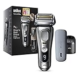 Braun Series 9 Pro Premium Rasierer Herren mit 4+1 Scherkopf, Elektrorasierer & ProLift Trimmer, PowerCase, 5-in-1 Reinigungsstation, 60 Min Laufzeit, Wet & Dry, 9477cc, silb